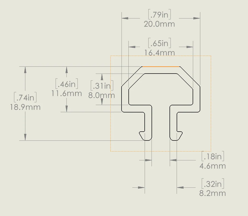 KT-11 RouteClip dimension drawing